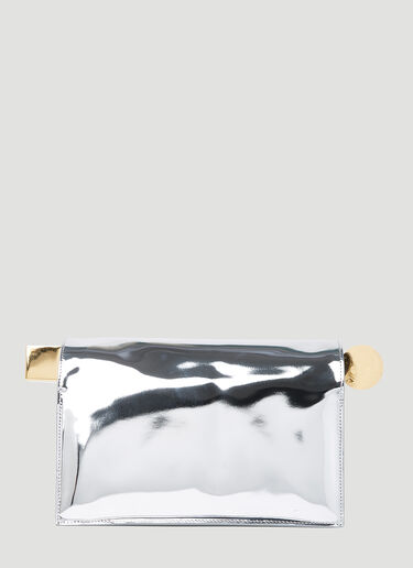 Jacquemus La Pochette Rond Carré Clutch Silver jac0254085