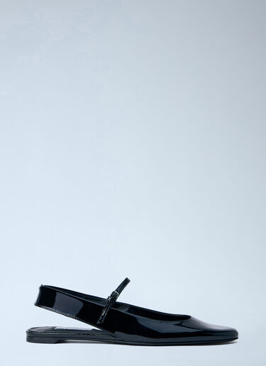TOTEME Patent Leather Slingback Flats Black tot0264043