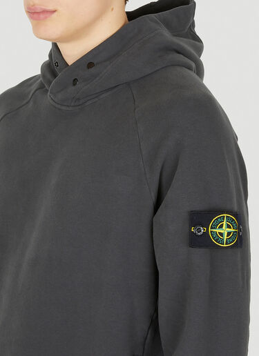 Stone Island 컴퍼스 패치 후드 스웨트셔츠 그레이 sto0150130