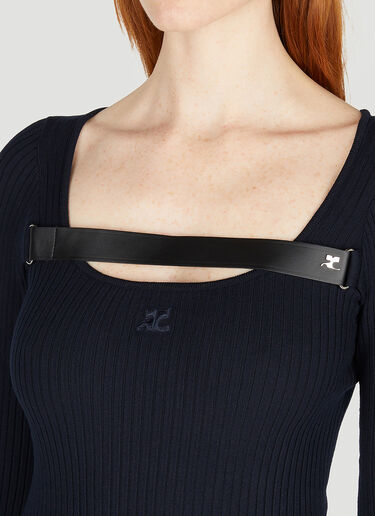 Courrèges Racer 针织迷你连衣裙 深蓝色 cou0251040