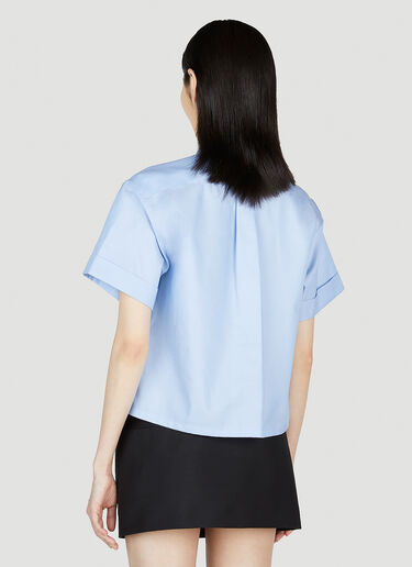 Embroidered Logo Shirt Prada Embroidered Logo Shirt Blue pra0253002