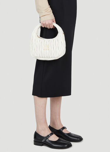 Miu Miu Matelassé Logo Plaque Handbag White miu0251022