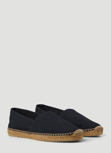 Saint Laurent Monogram 刺绣麻底平底鞋 黑 sla0149027