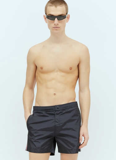 Moncler Logo Patch Swim Shorts Navy mon0156028