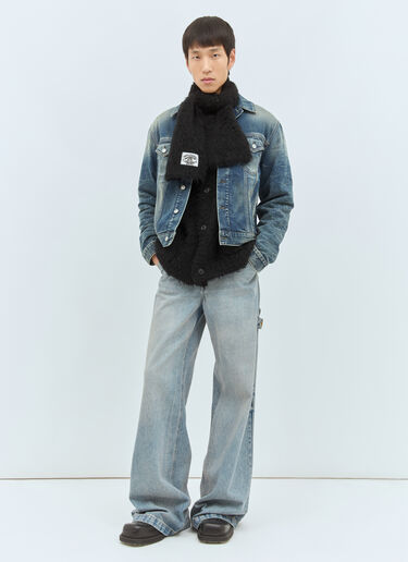 Acne Studios ナローフラッフィーマフラー ブラック acn0158028