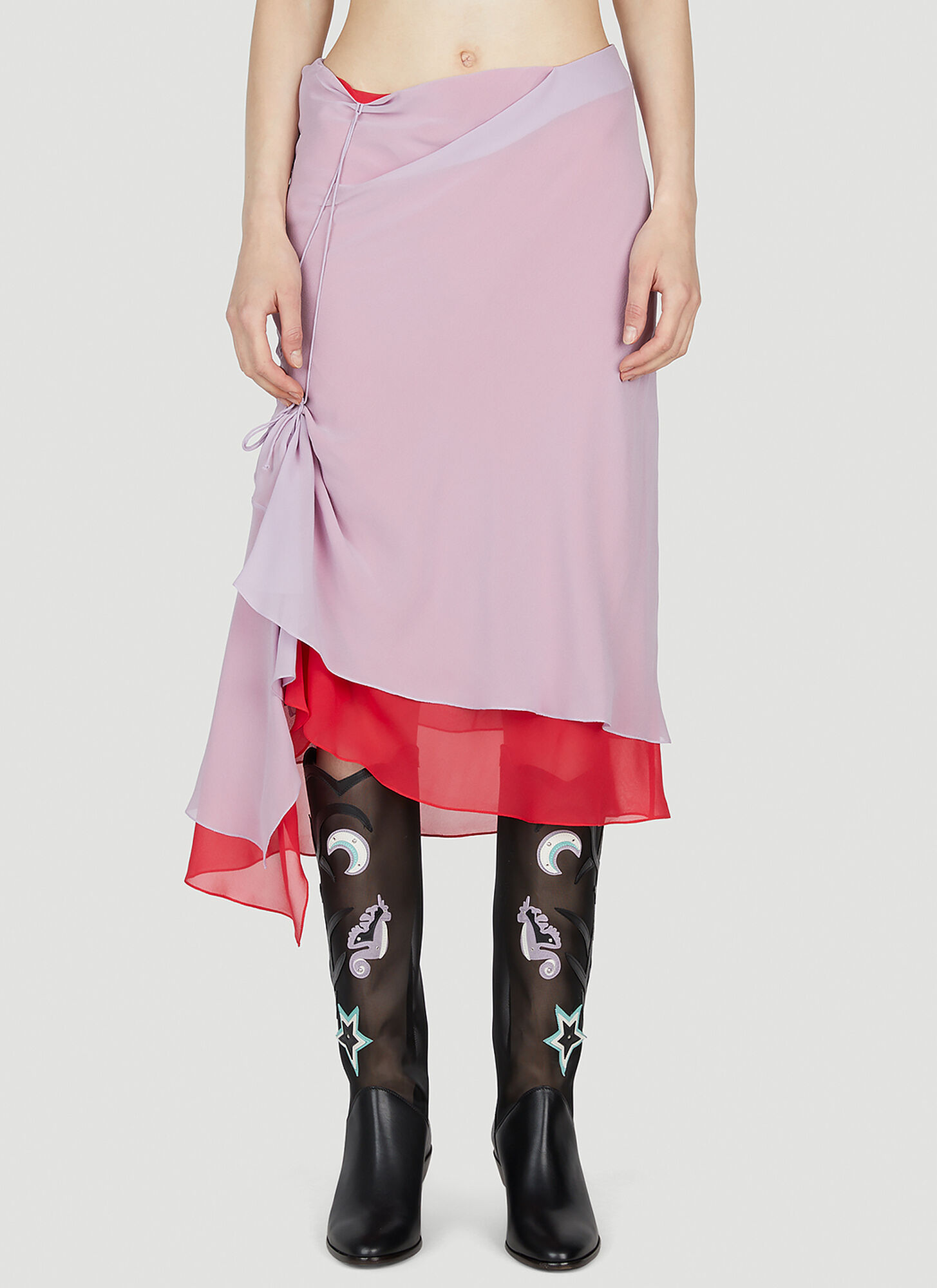 Kiko Kostadinov Mirka Layered Skirt In Pink