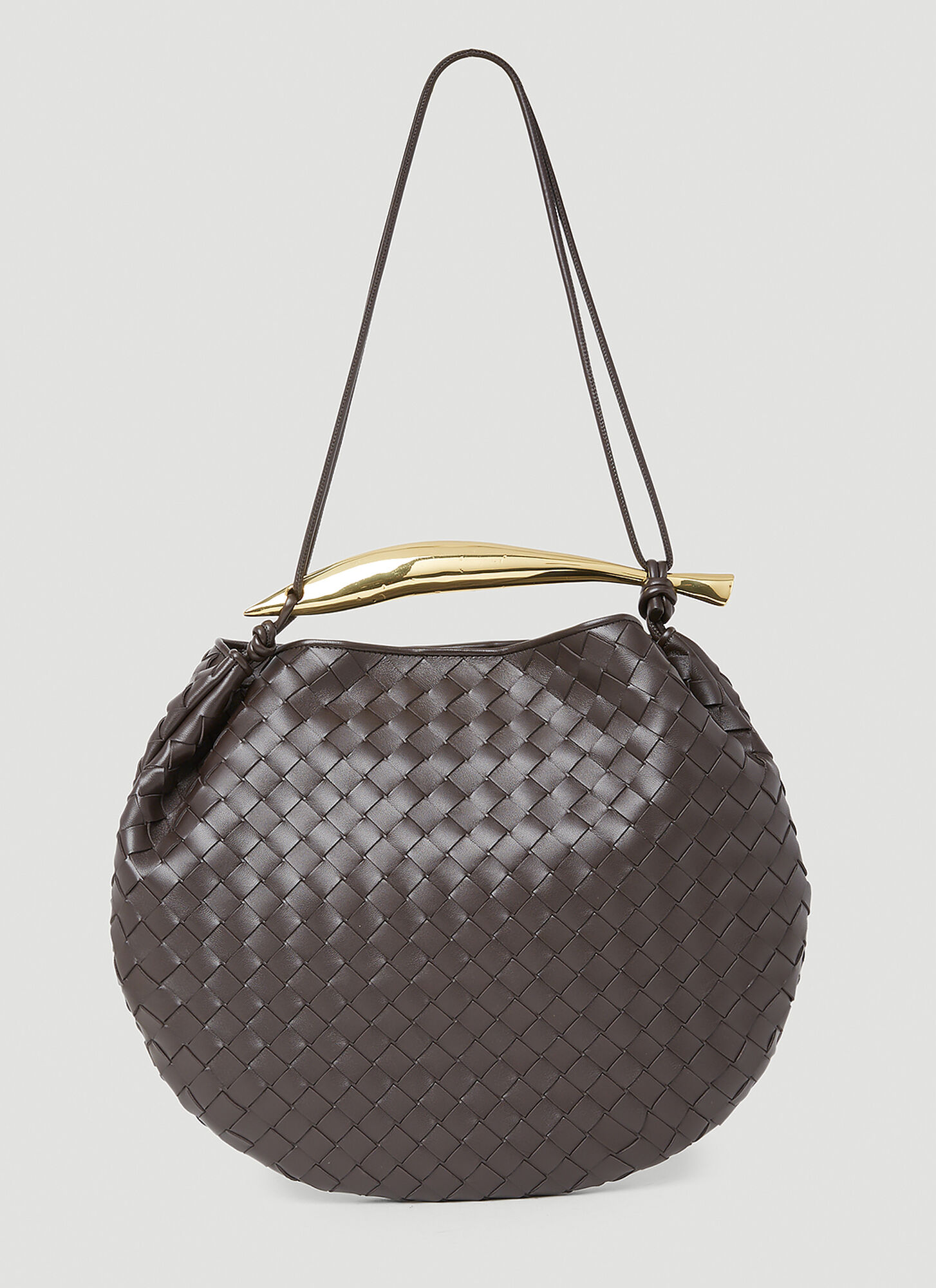 Bottega Veneta - Veneta Small Intrecciato Nappa Hobo Bag Brown