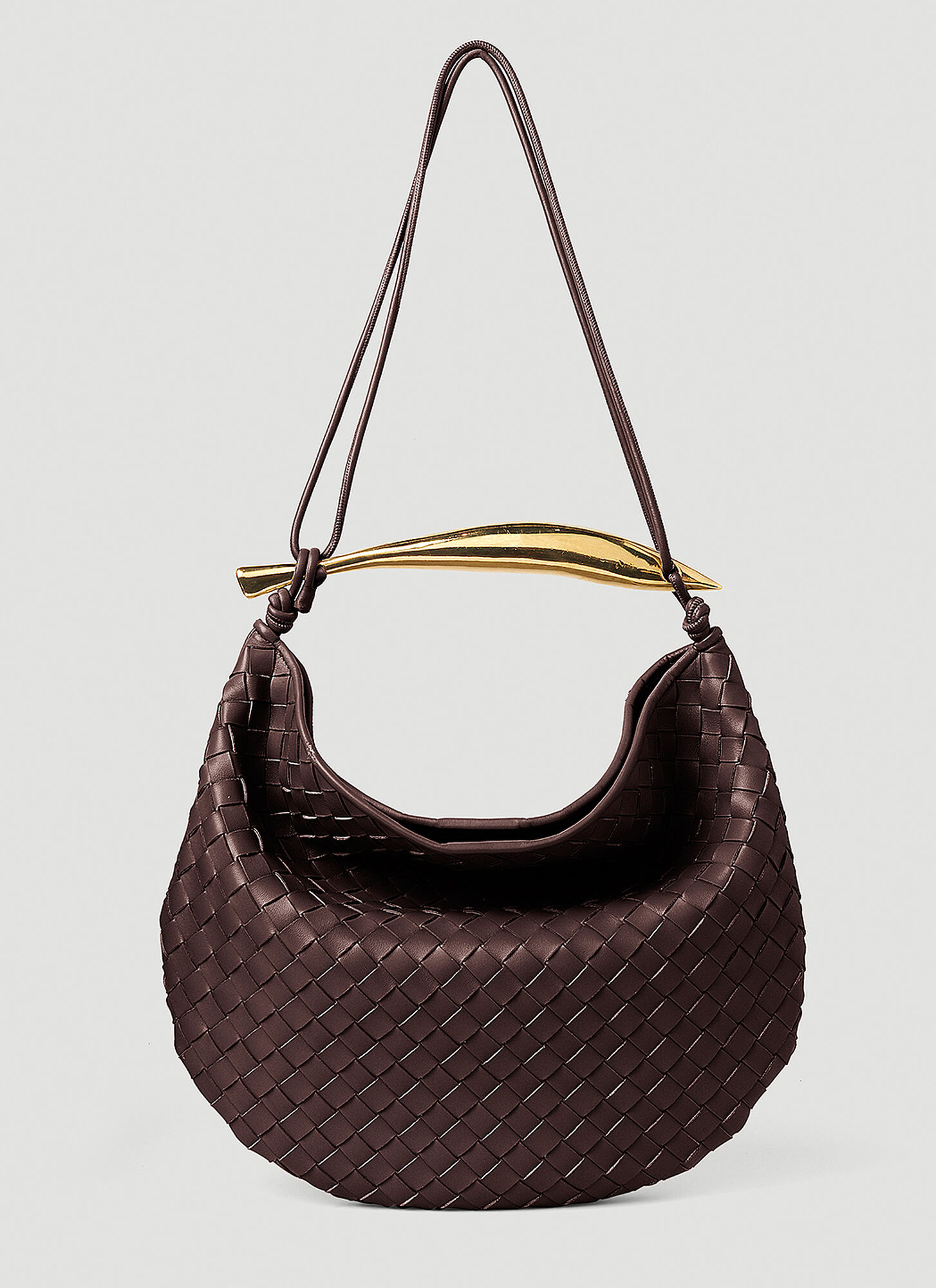 Bottega Veneta Sardine Intrecciato Leather Shoulder Bag In Brown