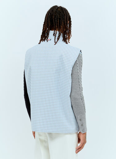 Thom Browne Four-Bar Reversible Vest Blue thb0155010