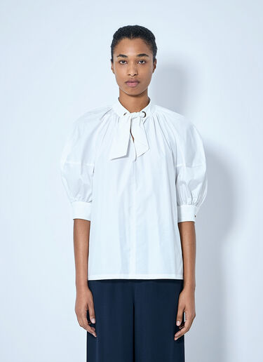 Max Mara Tie-Neck Blouse White max0265007