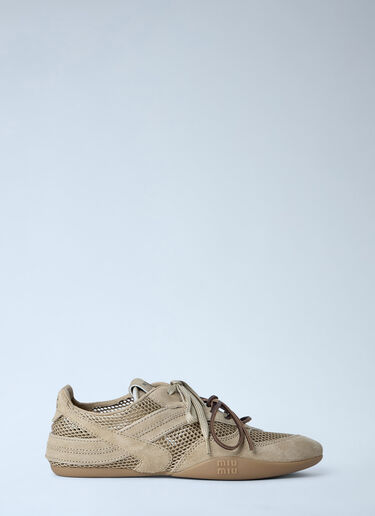 Miu Miu Rope and Suede Sneakers Beige miu0263029