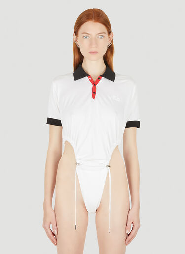 Y/Project x FILA Ruched Polo Collar Bodysuit White ypf0247001