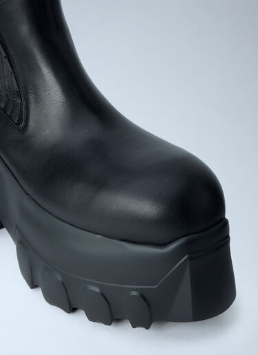 LN-CC® - Rick Owens: Beatle Mega Tractor Boots - Black Rick Owens Beatle Mega Tractor Boots Black ric0165010