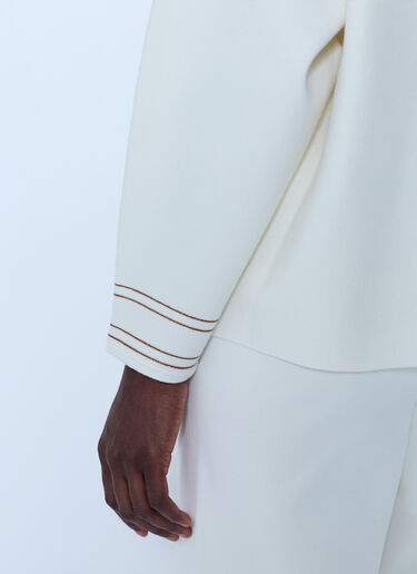Max Mara V-Neck Knit Top White max0266020