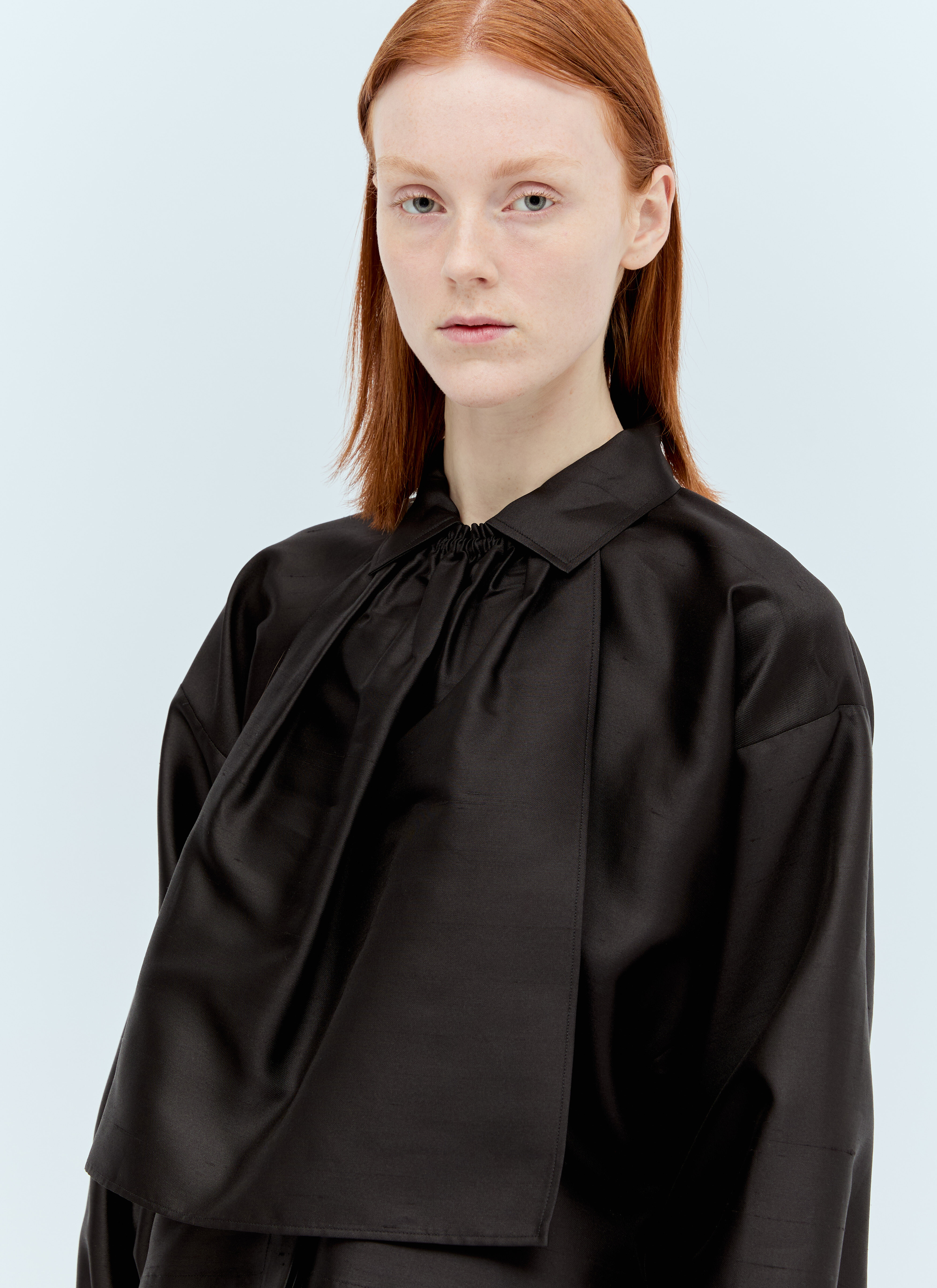 Max Mara Women's' Shantung Silk And Cotton Shirt in Black | LN-CC®