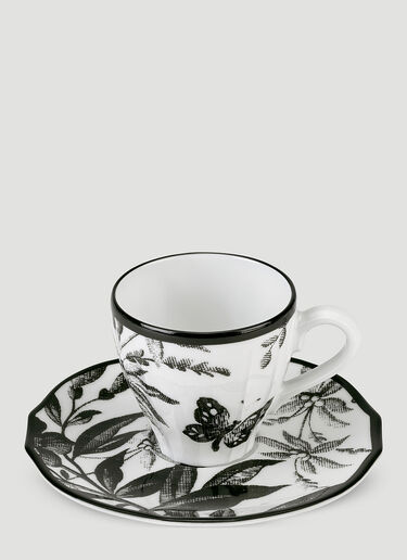 Gucci Set of Two Herbarium Coffee Cups with Saucers Black wps0690073