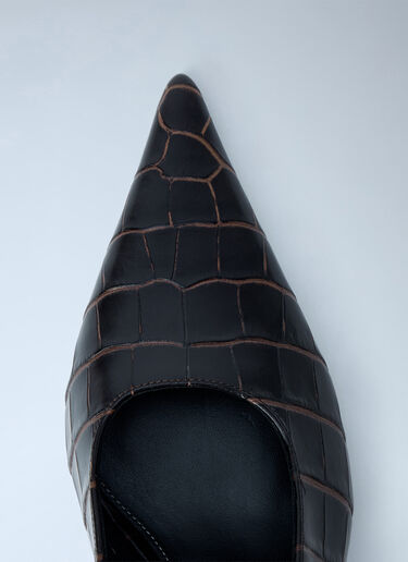 LN-CC® - Toteme: Classic Croco-Embossed Slingbacks - Black Toteme Classic Croco-Embossed Slingbacks Black tot0265069