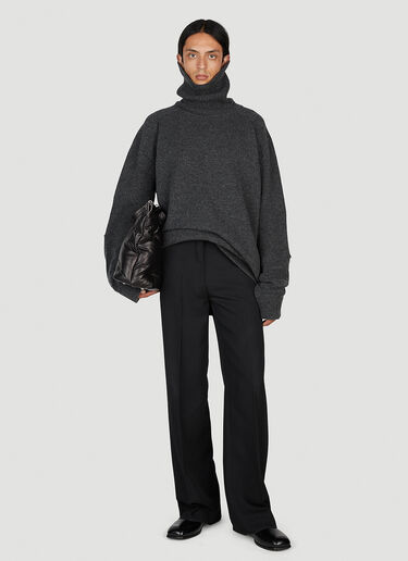 Raf Simons 高翻领贴饰毛衣 深灰色 raf0152012