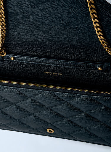 LN-CC® - Saint Laurent: Paris Chain Wallet In Grain De Poudre Leather - Black Saint Laurent Paris Chain Wallet In Grain De Poudre Leather Black sla0265133