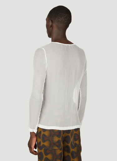 Dries Van Noten Silk Semi-Sheer Top White dvn0156021