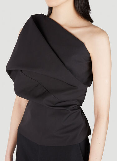 Rick Owens Gathered One Shoulder Top Black ric0251012