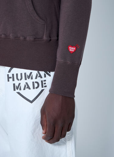 HUMAN MADE 徽标图案连帽运动衫 棕色 hmd0161003