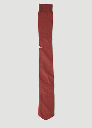 Prada Logo Embroidered Long Socks Blue pra0258024