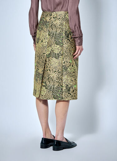 Dries Van Noten Floral Jacquard A-Line Midi Skirt Gold dvn0266025