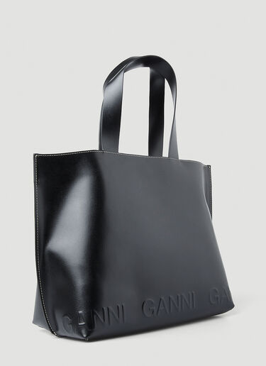 GANNI Banner Shopper Tote Bag Black gan0248042