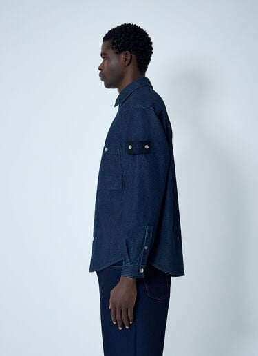 Denim Compass Patch Shirt Stone Island Denim Compass Patch Shirt Denim sto0162080