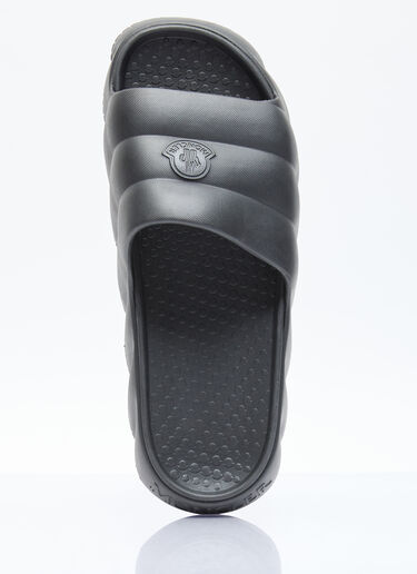 Moncler Lilo Logo Patch Slides Black mon0156033