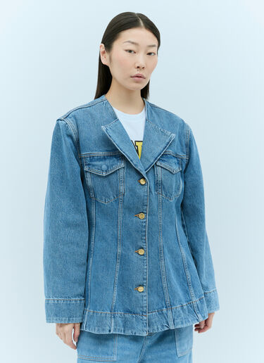 GANNI Cutline Denim Blazer Blue gan0255020