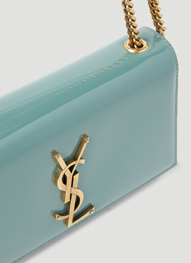 Saint Laurent Kate Patent Leather Shoulder Chain Bag Green sla0252060