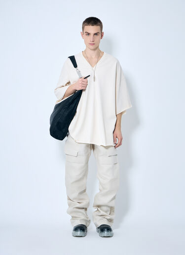 Rick Owens V Tommy Knit T-Shirt Beige ric0159006