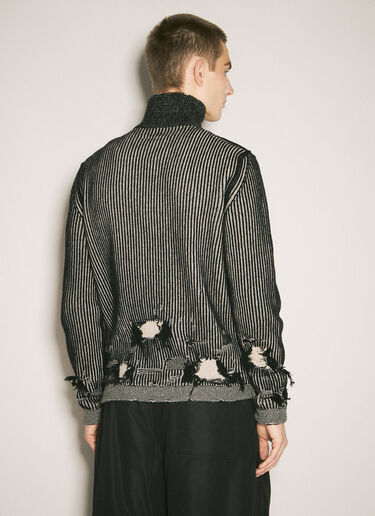 MM6 Maison Margiela Ribbed Wool Cardigan Black mmm0158003