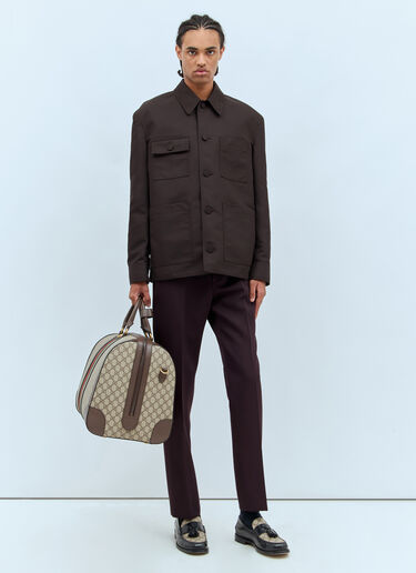 Gucci Technical Cotton-Blend Jacket Brown guc0158011