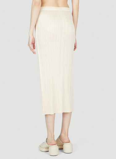 Pleats Please Issey Miyake Pleated Midi Skirt Beige plp0253010