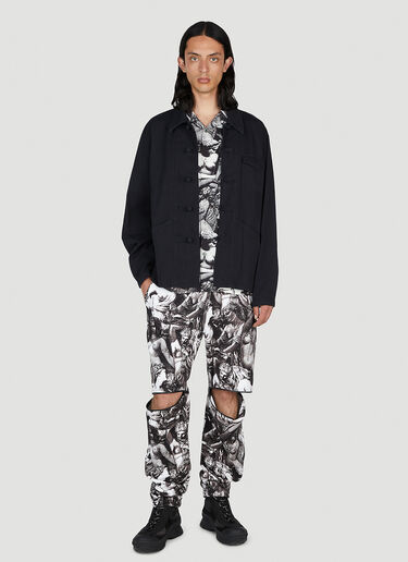 UNDERCOVER Graphic Print Pants Black und0152003