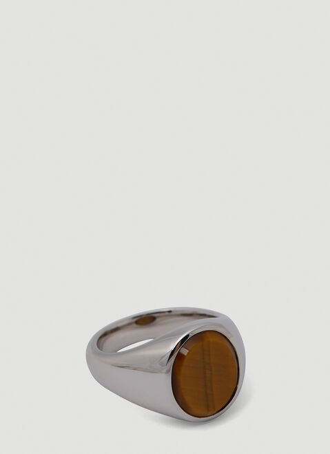 Tom Wood Lizzie Tiger Eye Ring Silver tmw0353027
