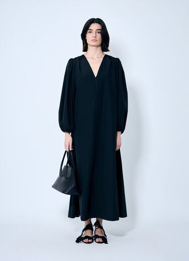 The Row Beauvoir Midi Dress Black row0259003