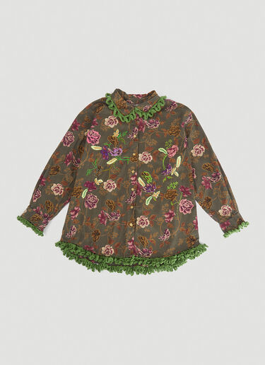 DRx FARMAxY FOR LN-CC Scalloped Floral Shirt Green drx0346030