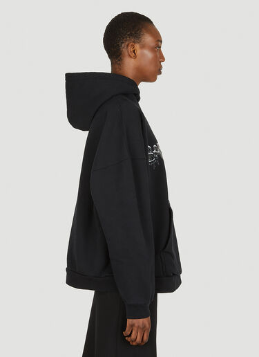 Balenciaga Logo Drip Wide Fit Hooded Sweatshirt Black bal0247031