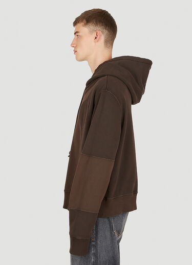 MM6 Maison Margiela Contrast Panel Hooded Sweatshirt Brown mmm0149007