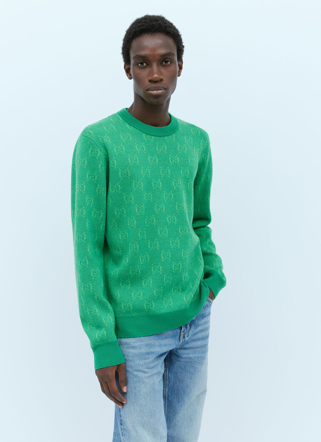 Shop Gucci Interlocking G Wool Sweater In Green