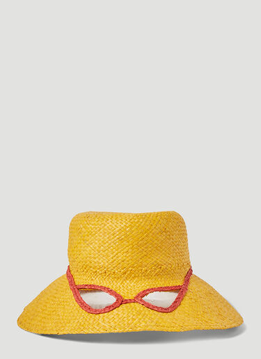 Marni x No Vacancy Sunglasses Cut-Out Sun Hat Yellow mvy0253005