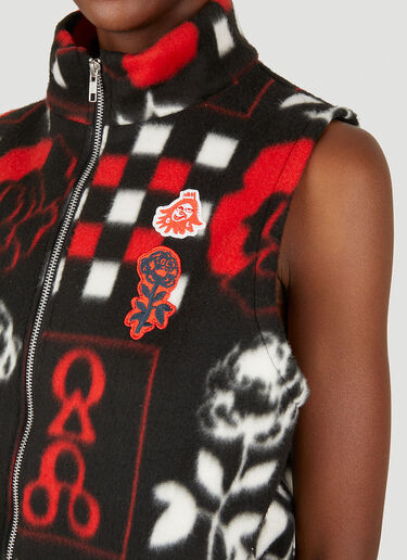 Graphic Print Gilet Jacket Chopova Lowena Graphic Print Gilet Jacket Black cho0251005
