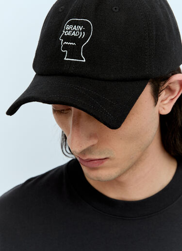 Brain Dead Batwing Logohead Baseball Cap Black bra0156008