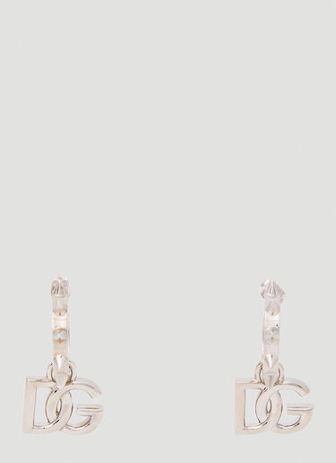 Dolce & Gabbana Spike Logo Plaque Earrings Silver dol0150020