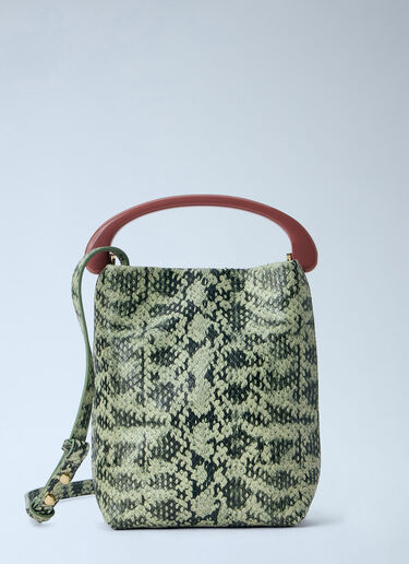 LN-CC® - Dries Van Noten: Snake-Embossed Leather Top Handle Bag - Green Dries Van Noten Snake-Embossed Leather Top Handle Bag Green dvn0265016