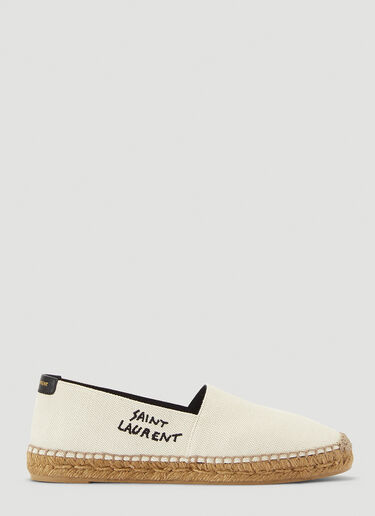 Saint Laurent Logo Espadrilles Shoes White sla0239067